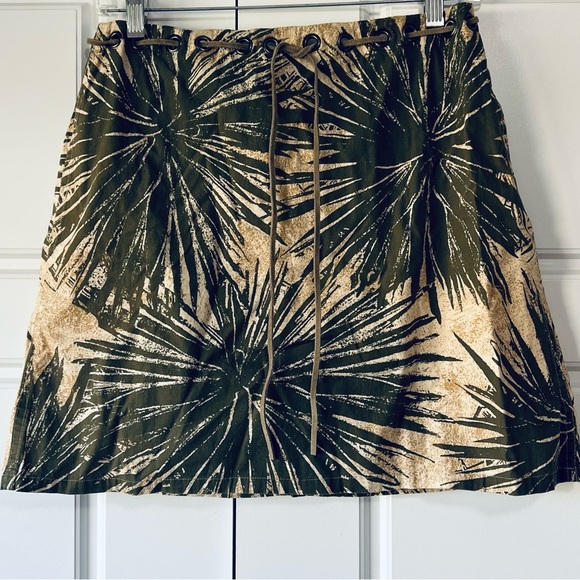 Ideology Palm Leaf Print Skirt, Mini Skirt with Drawstring Waist, Summer Skirt 6 - Picture 1 of 6